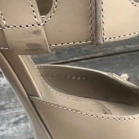 YSL Stiletto Platform Nude Cut Out Sandle Heels 6.5 37 - Picture 13 of 16